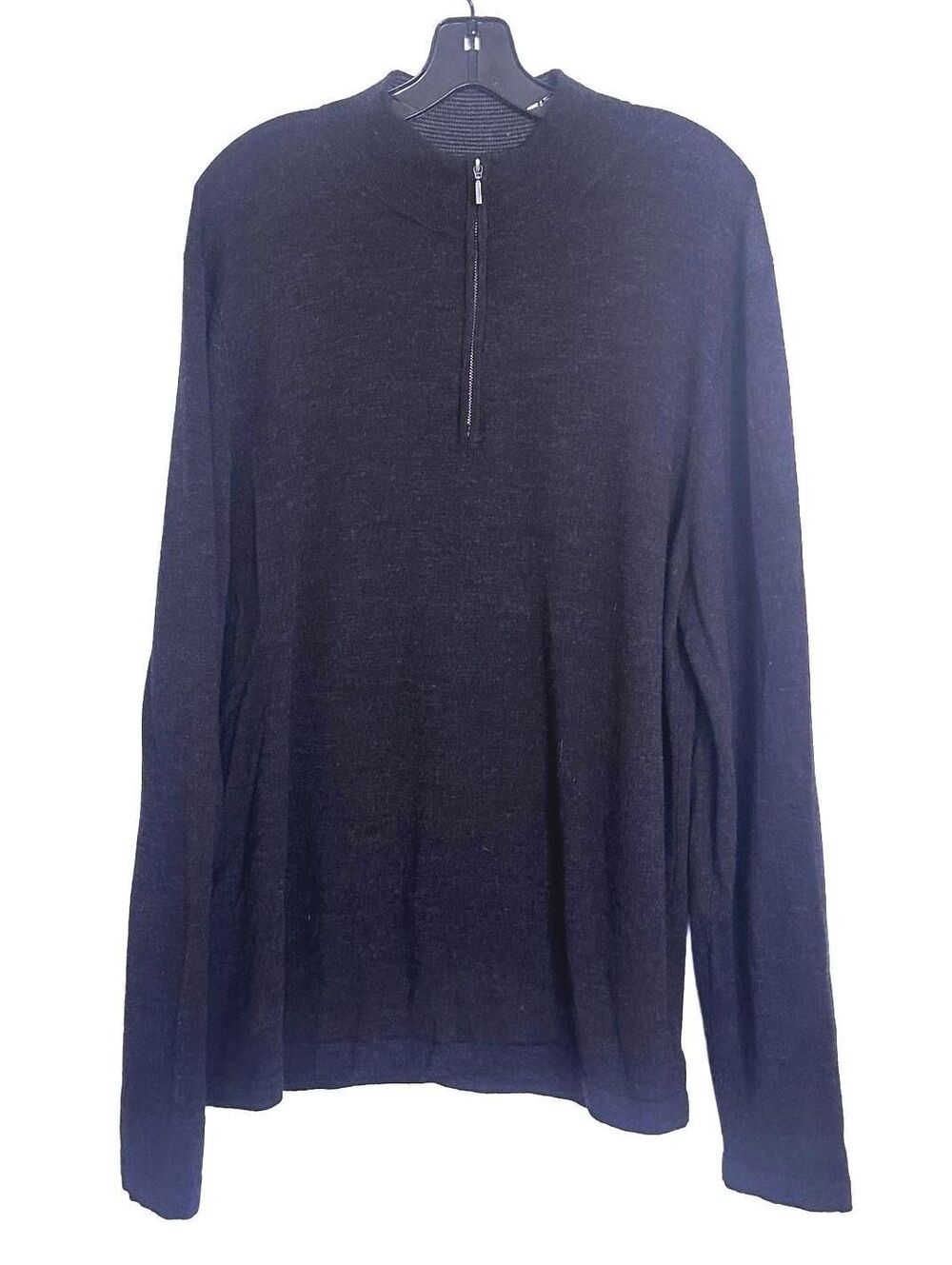 Patrick Assaraf Men’s Merino Wool Quarter-Zip Sweater Black - XXL